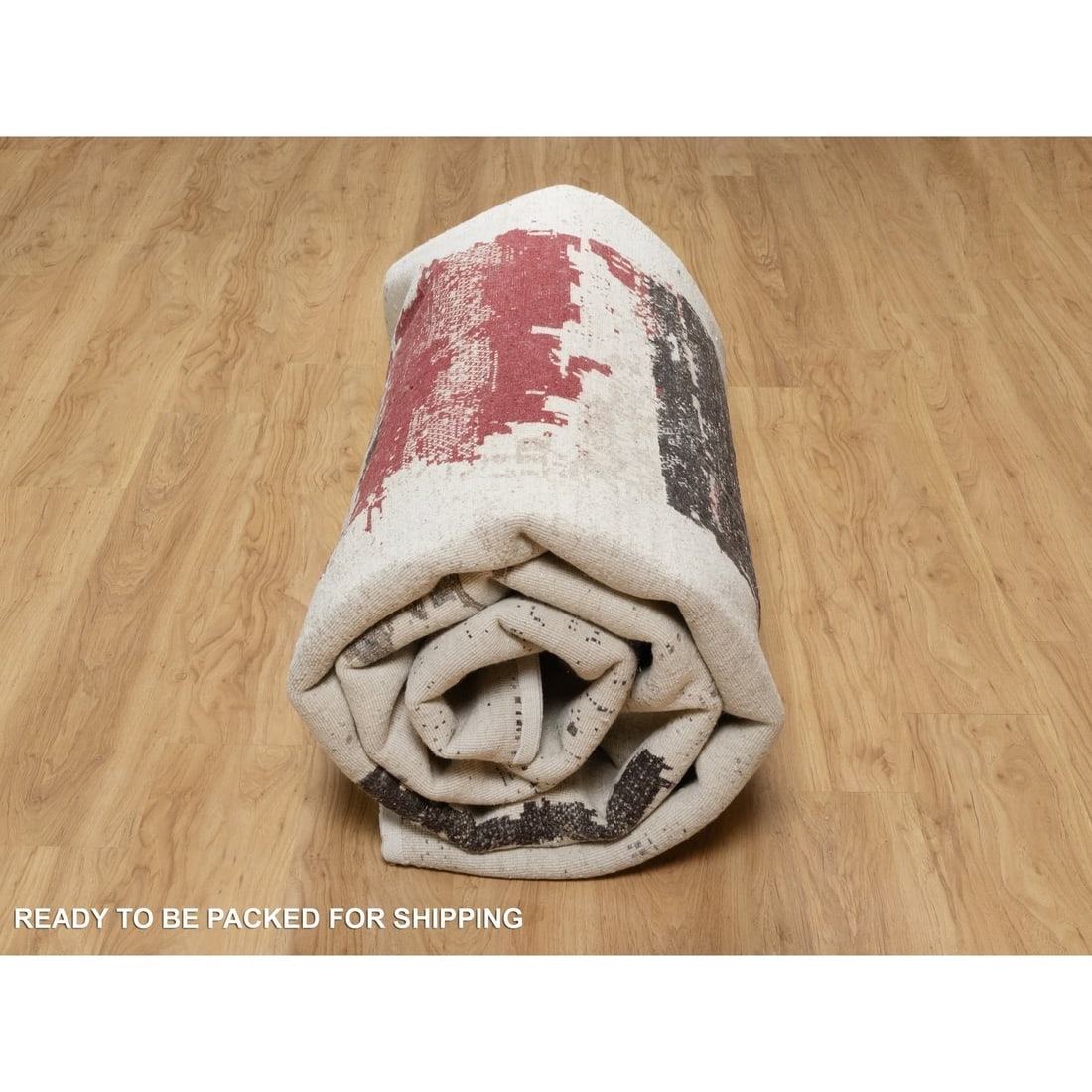 Parchment White, Modern, Lori Buft Gabbeh 100% Wool Hand Knotted Rug - 9