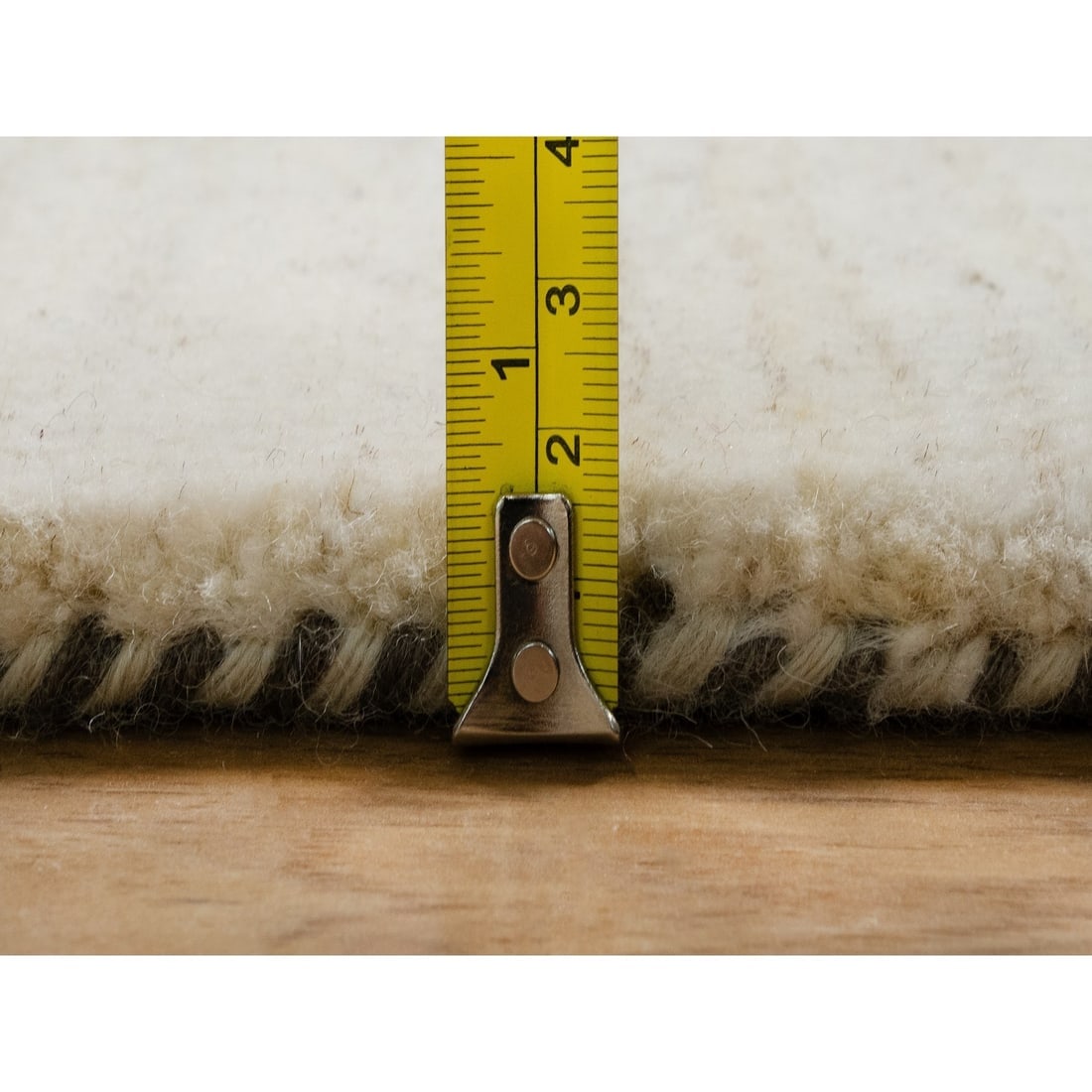 Parchment White, Modern, Lori Buft Gabbeh 100% Wool Hand Knotted Rug - 10