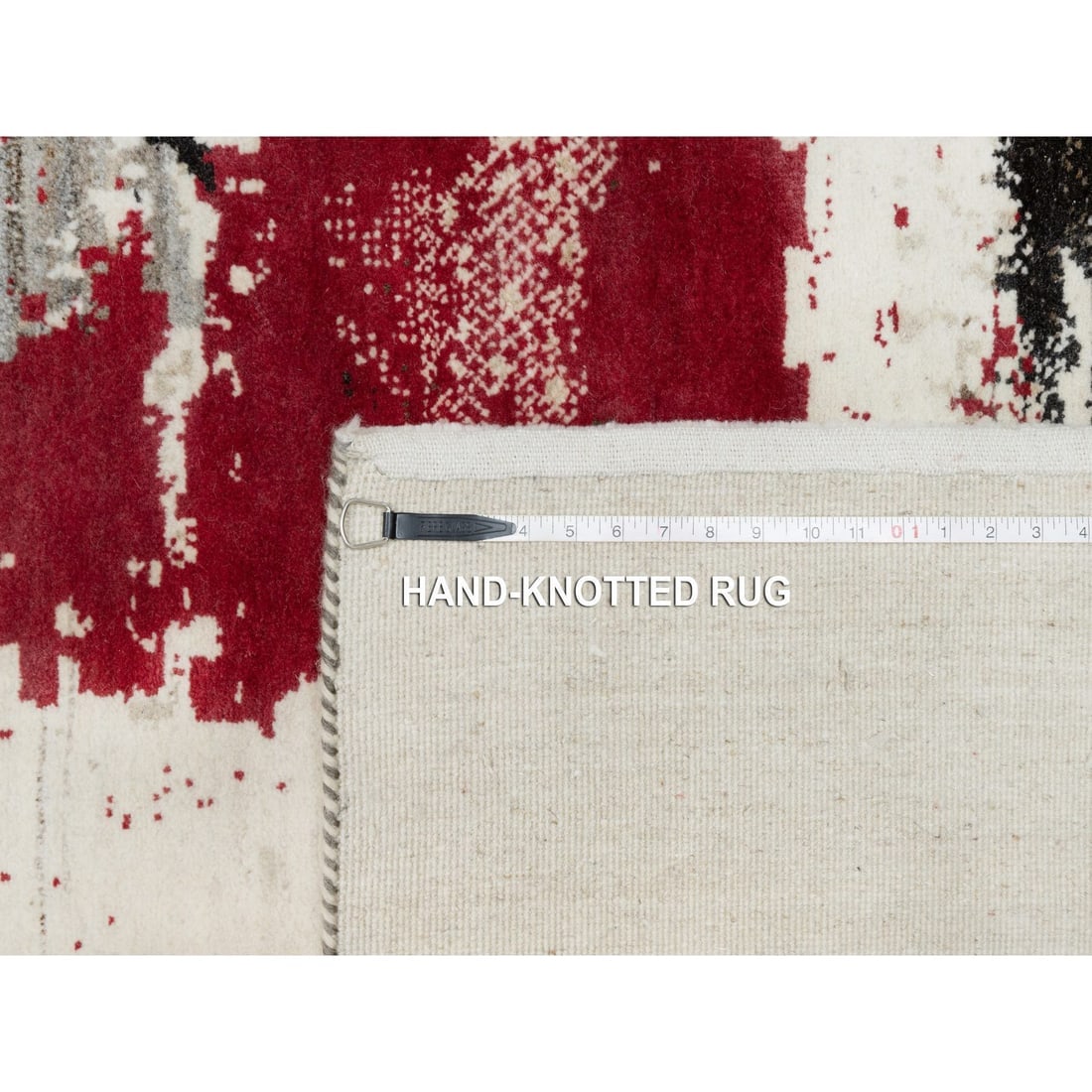 Parchment White, Modern, Lori Buft Gabbeh 100% Wool Hand Knotted Rug - 11