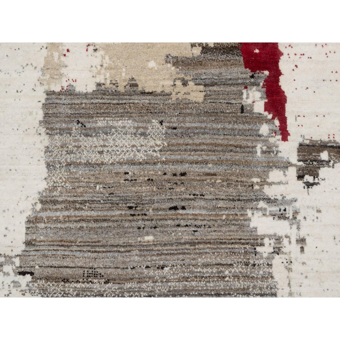 Parchment White, Modern, Lori Buft Gabbeh 100% Wool Hand Knotted Rug - 8