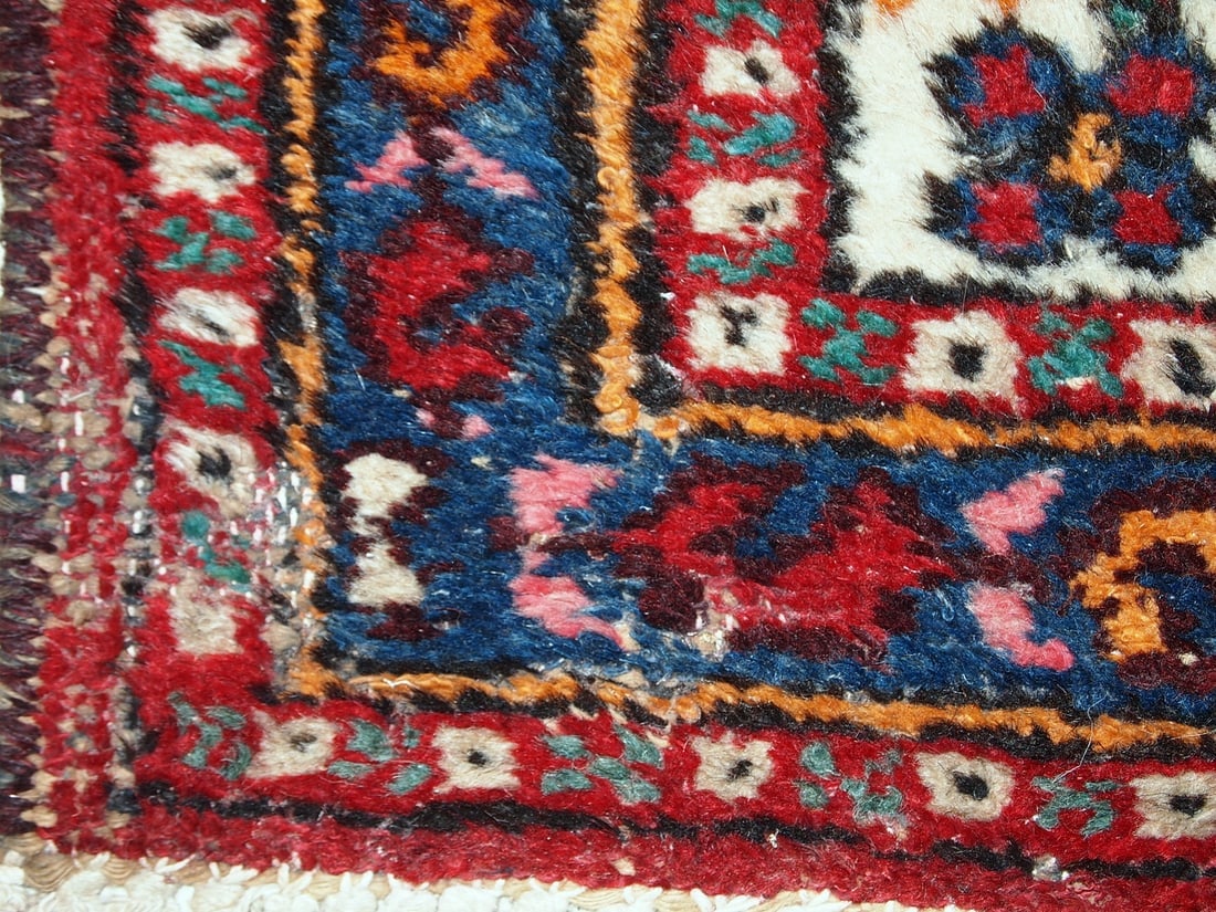 Handmade vintage Persian Hamadan runner 2.6' x 6.8' ( 80cm x 207cm ) 1960s - 9