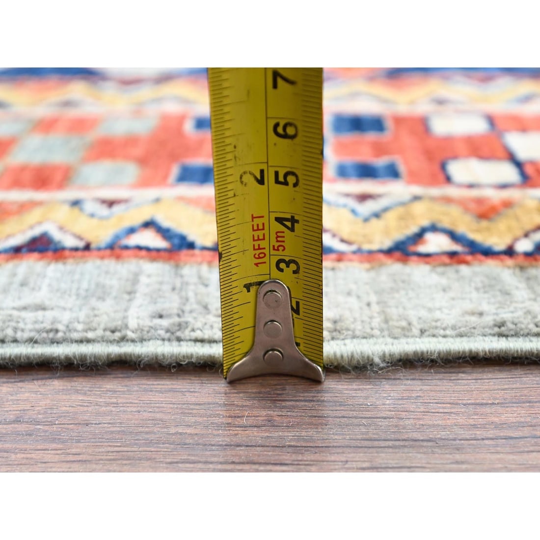 Krypton Gray Caucasian Design Hand Knotted 200 KPSI Wool Oriental Rug - 10