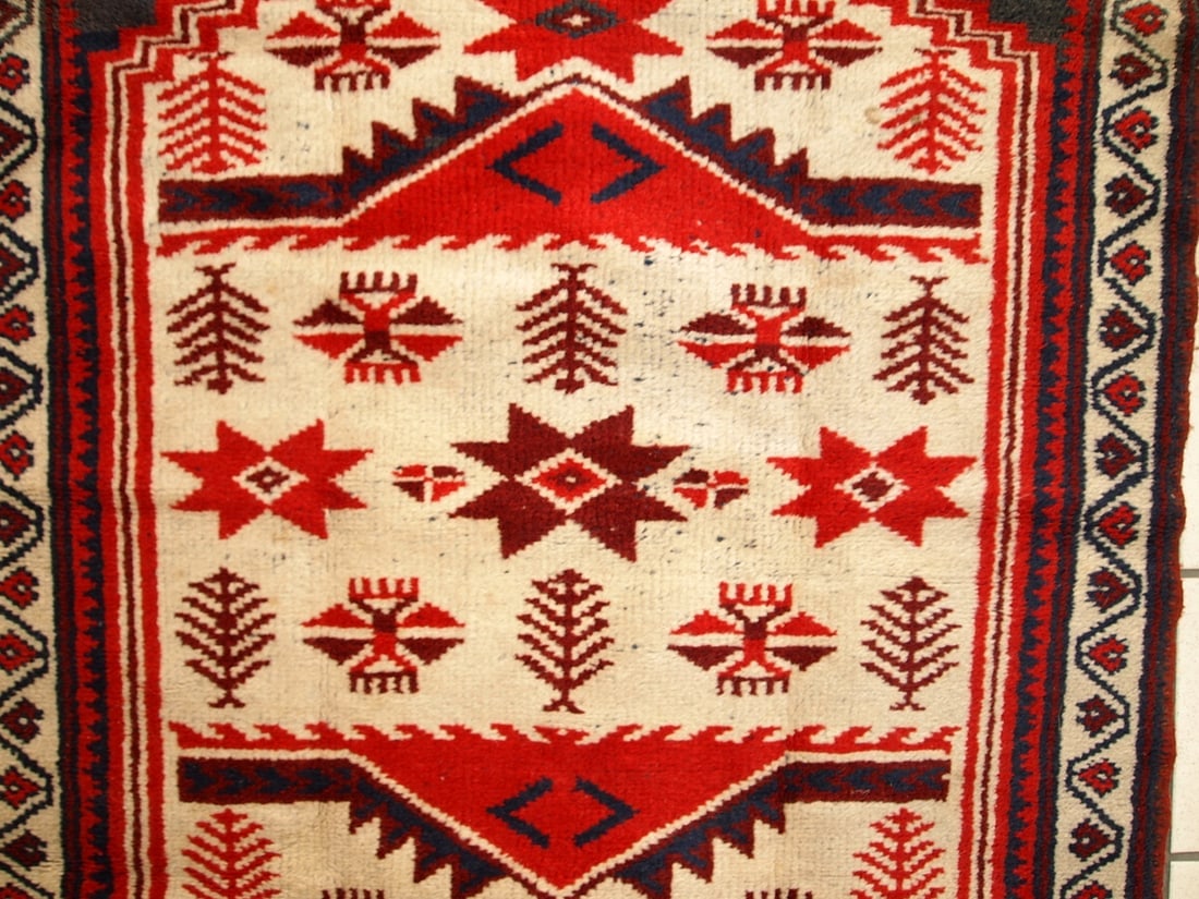 Handmade vintage Turkish Anatolian rug 2.8' x 4.7' ( 87cm x 145cm ) 1970s - 5