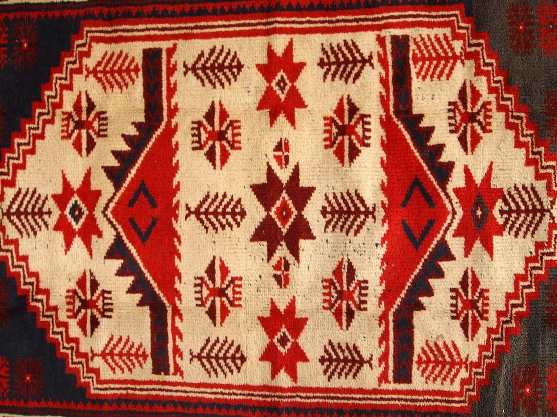 Handmade vintage Turkish Anatolian rug 2.8' x 4.7' ( 87cm x 145cm ) 1970s - 6