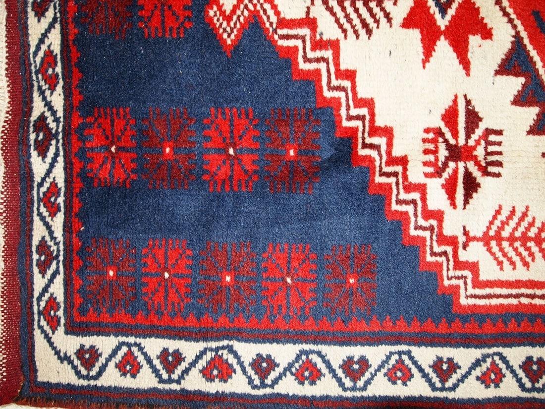 Handmade vintage Turkish Anatolian rug 2.8' x 4.7' ( 87cm x 145cm ) 1970s - 7