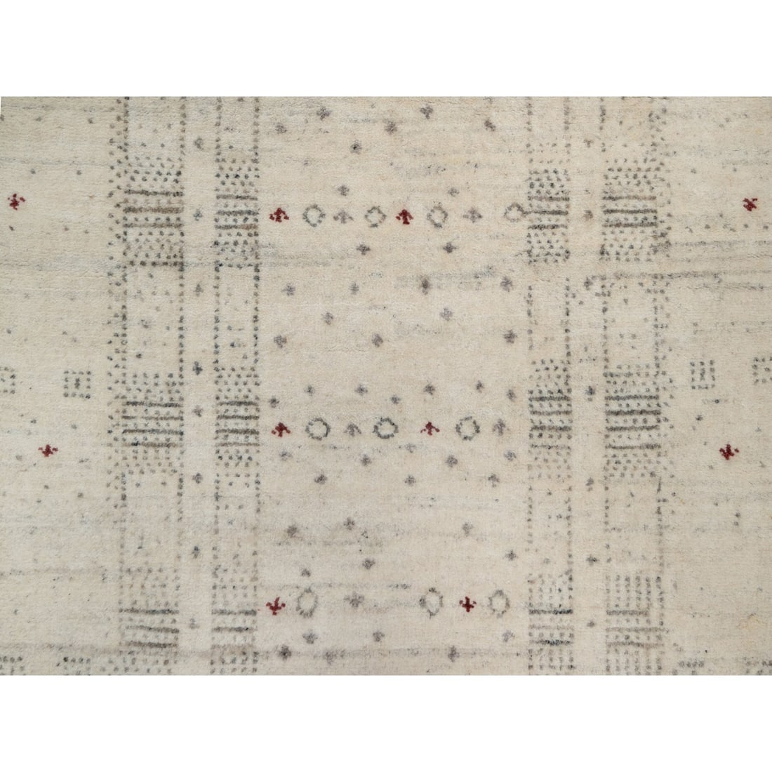 Parchment White Lori Buft Gabbeh Modern Design Hand Knotted Wool Rug - 5