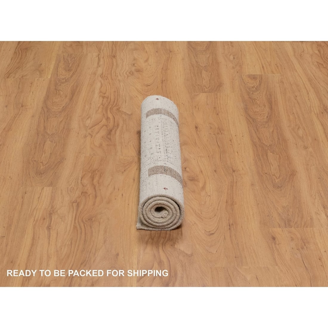 Parchment White Lori Buft Gabbeh Modern Design Hand Knotted Wool Rug - 6