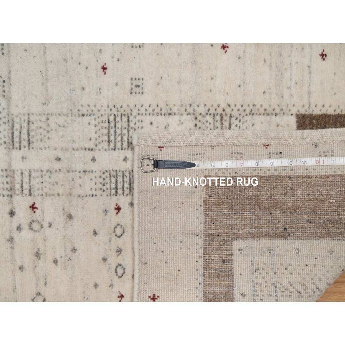 Parchment White Lori Buft Gabbeh Modern Design Hand Knotted Wool Rug - 8