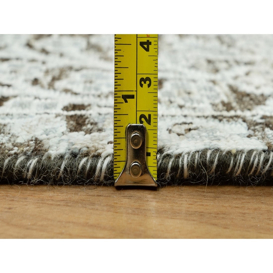 Gauntlet Gray Hand Knotted Silk and Wool Willow and Cypress Tree Rug - 7