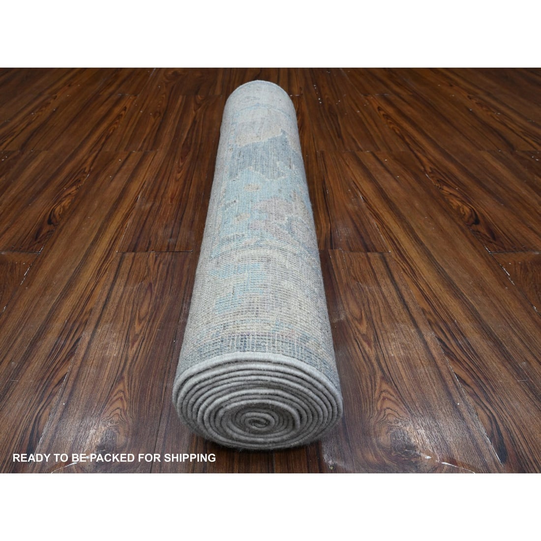 Ruddy Blue Angora Oushak Hand Knotted XL Runner Oriental Rug - 4