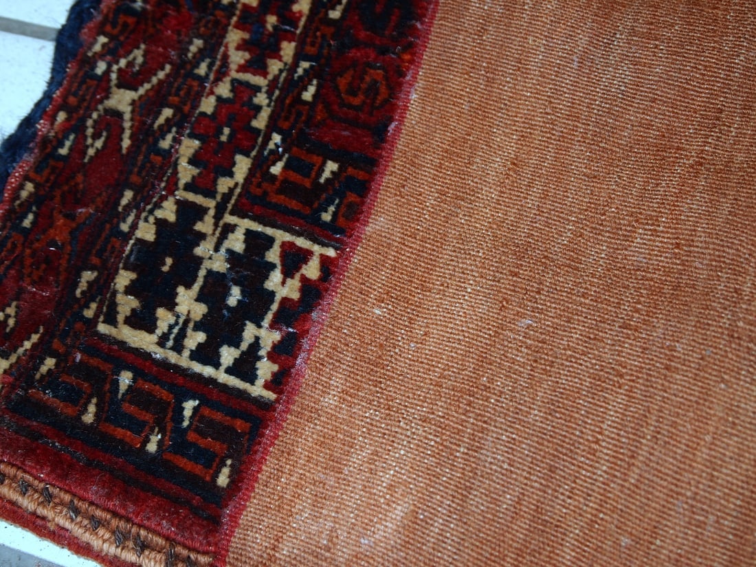 Handmade antique Turkmen Yomud torba bag 2.2' x 3.8' (70cm x 118cm) 1900s - 10