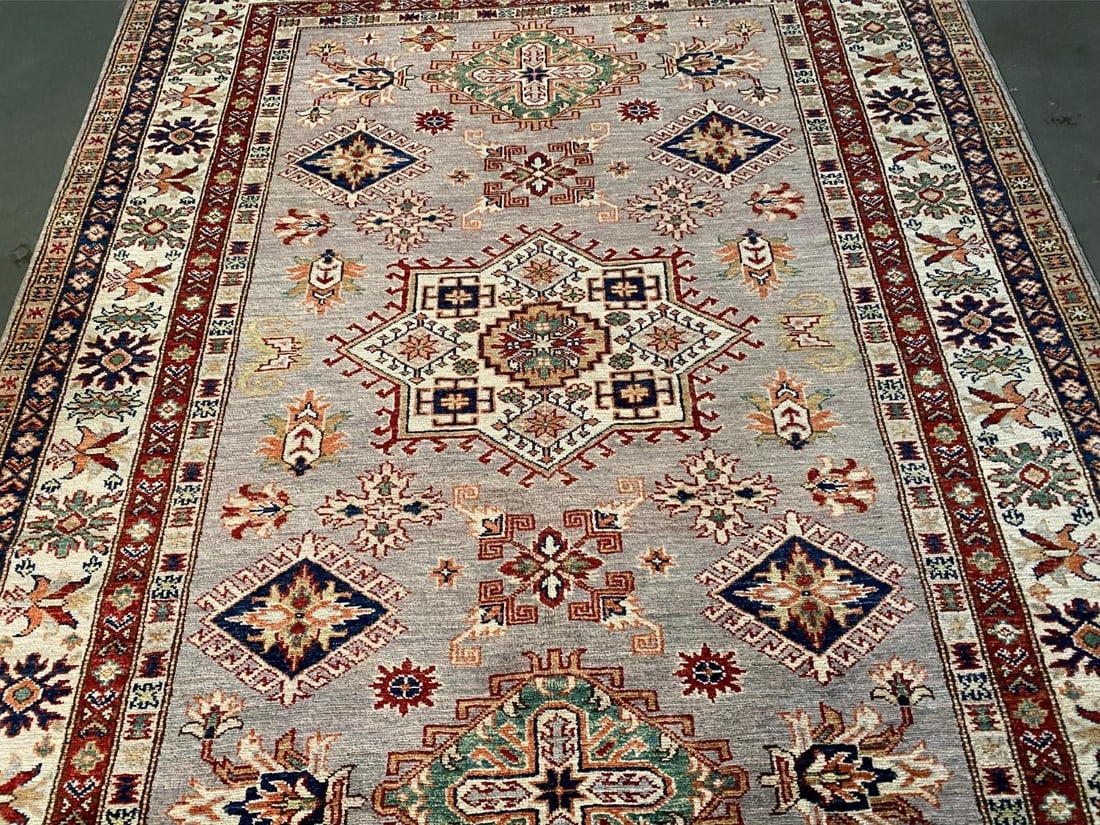 EXQUISITE FINE SUPER KAZAK RUG 5'.1"x6'.7" - 2