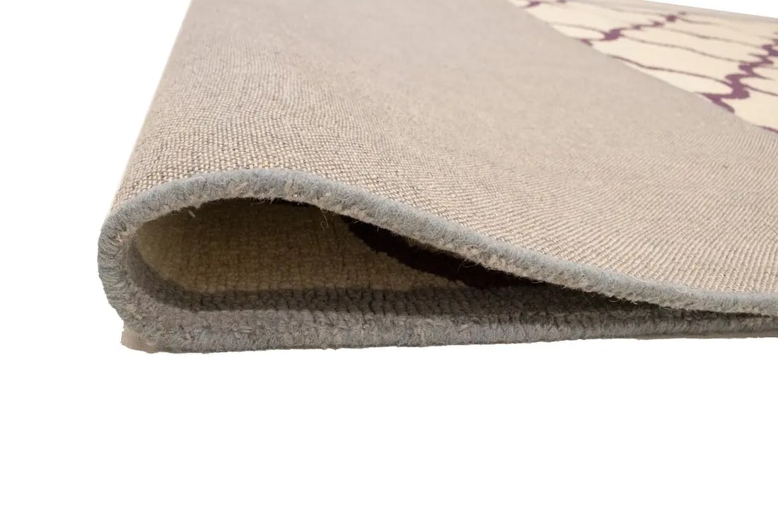 Cream Trellis 5X8 Hand-Tufted Modern Rug - 10