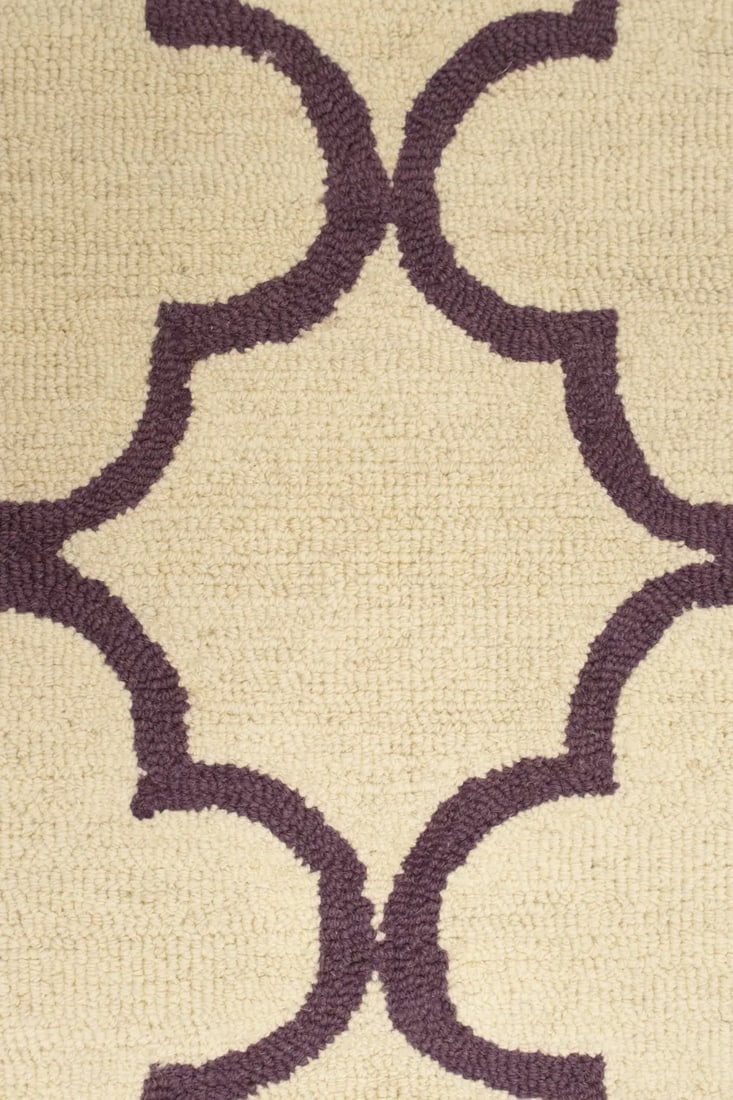 Cream Trellis 5X8 Hand-Tufted Modern Rug - 6