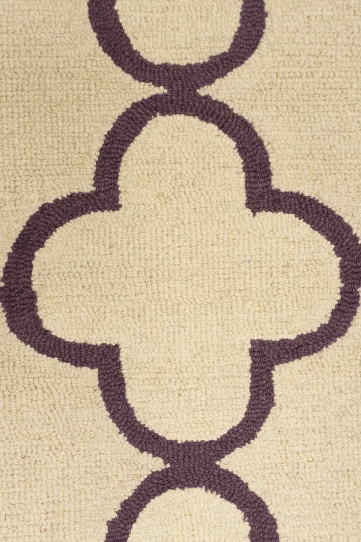 Cream Trellis 5X8 Hand-Tufted Modern Rug - 7