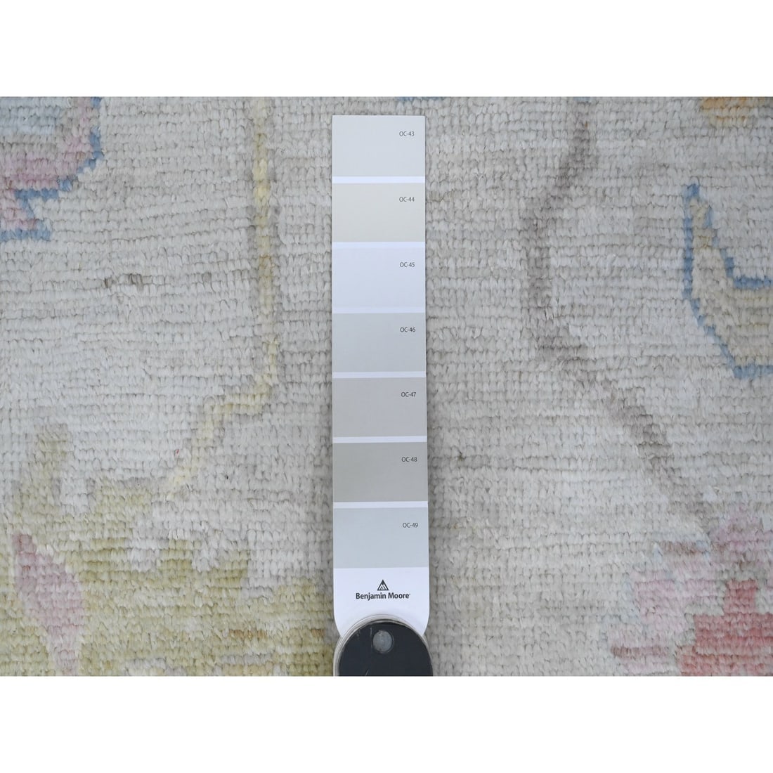 Silver Gray Hand Knotted Afghan Wool Weft Angora Oushak Oriental Rug - 7