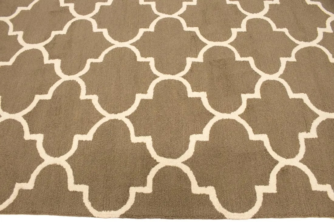 Brown Trellis 5X8 Hand-Tufted Modern Rug - 10