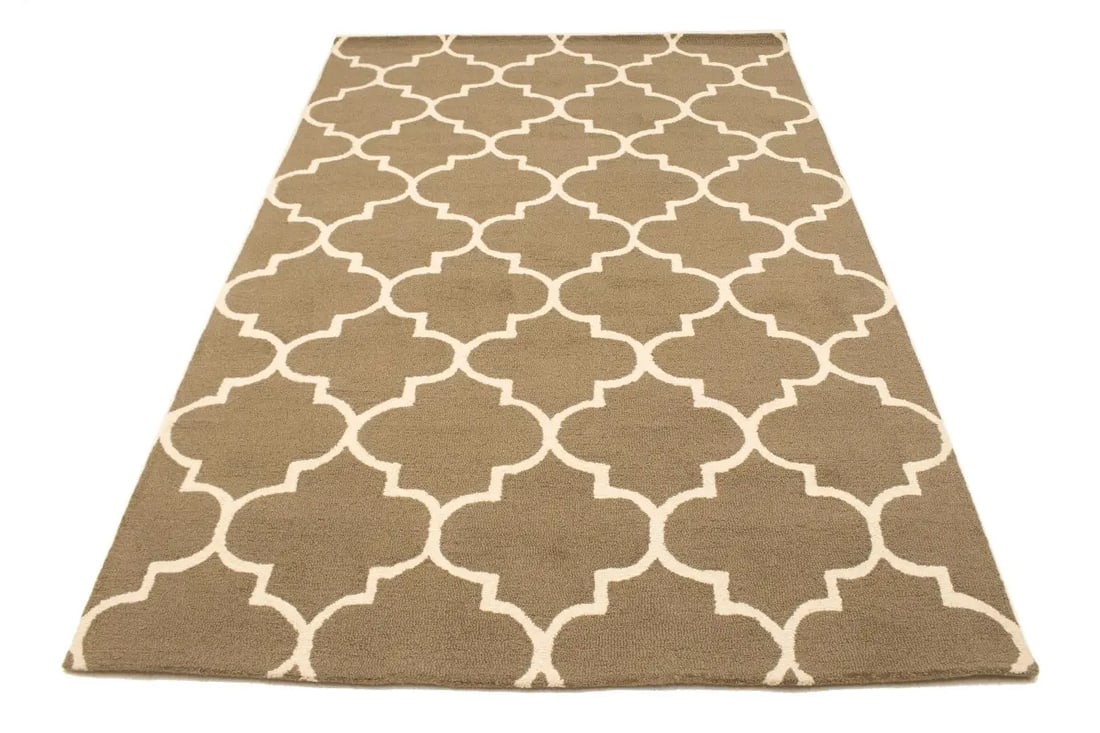 Brown Trellis 5X8 Hand-Tufted Modern Rug - 2