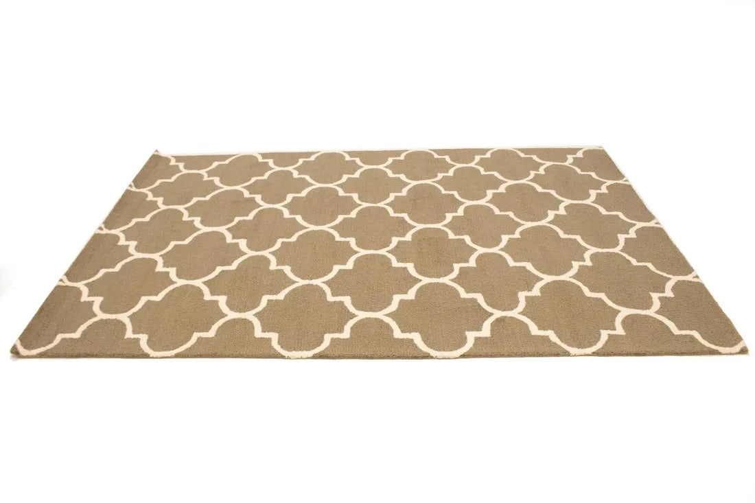 Brown Trellis 5X8 Hand-Tufted Modern Rug - 4