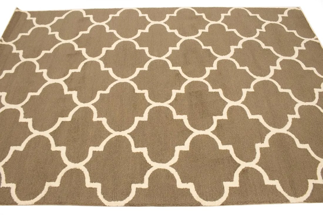 Brown Trellis 5X8 Hand-Tufted Modern Rug - 5