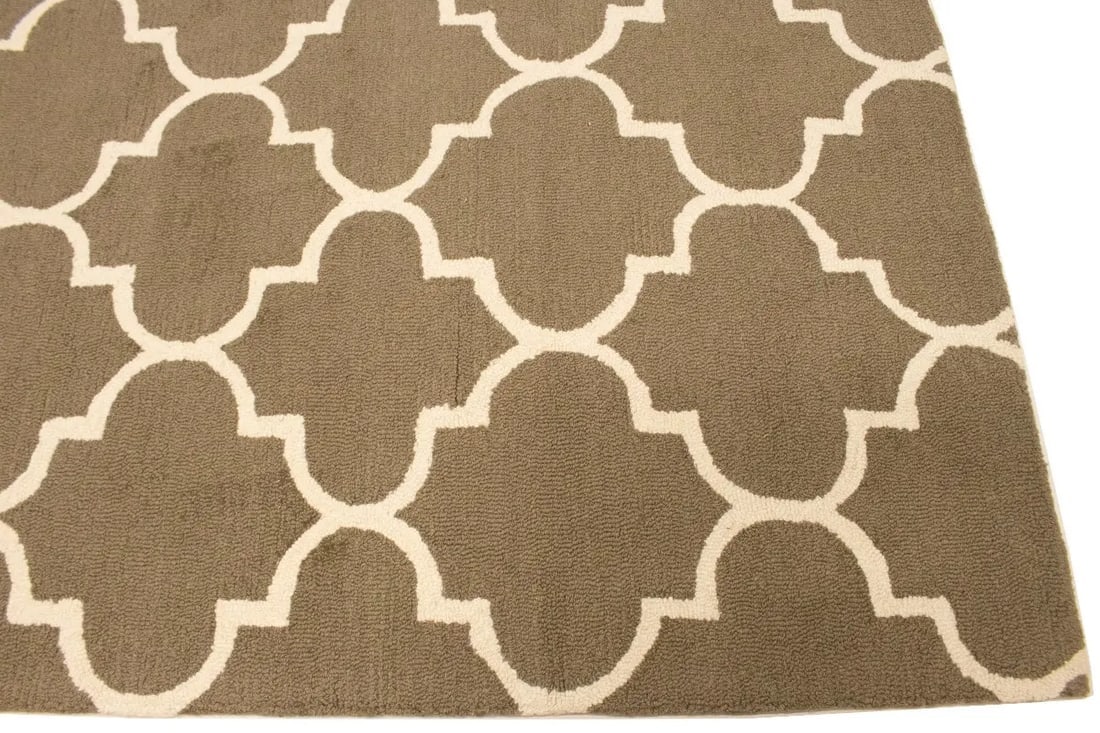Brown Trellis 5X8 Hand-Tufted Modern Rug - 8