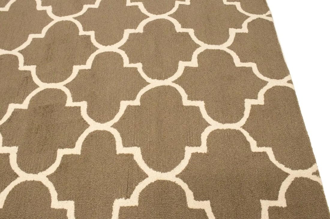 Brown Trellis 5X8 Hand-Tufted Modern Rug - 9