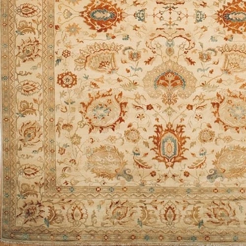 Hand Knotted Sultanabad Beige Wool Oriental Area Rug Carpet 9'1" x 12'2" - 5