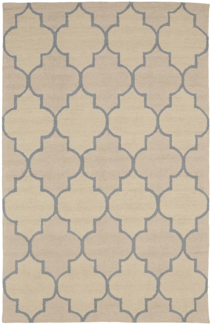 Cream & Gray Trellis 5X8 Hand-Tufted Modern Rug: Title: Cream & Gray Trellis 5X8 Hand-Tufted Modern Rug Description:Cream & Gray Trellis Design 5X8 Hand-Tufted Modern Rug Home Decor Wool Carpet Materials: Wool Dimensions:5'0 X 8'0 Ft Reserve: $2