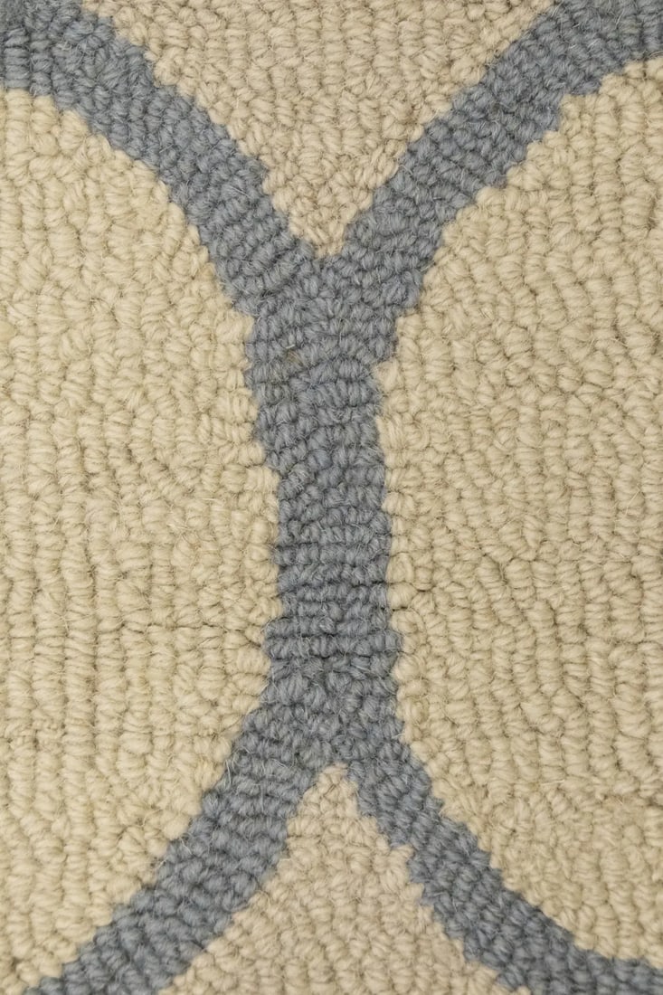Cream & Gray Trellis 5X8 Hand-Tufted Modern Rug - 7