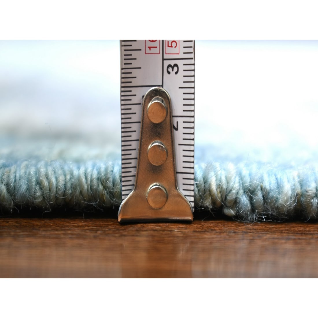 Light Blue, Hand Knotted Anatolian Village Inspired Wool Rug - 10