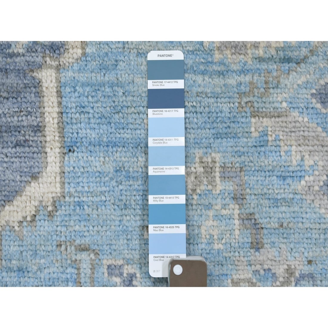 Light Blue, Hand Knotted Anatolian Village Inspired Wool Rug - 7