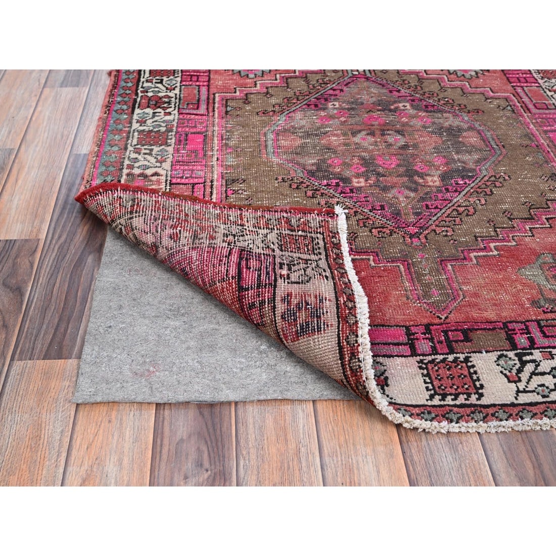 Multicolored Soft Wool Zoroastrian Heris Runner Oriental Rug - 3