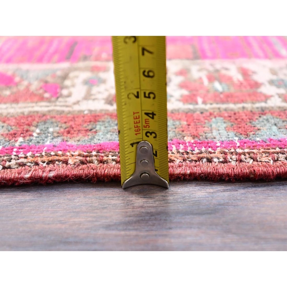 Multicolored Soft Wool Zoroastrian Heris Runner Oriental Rug - 6