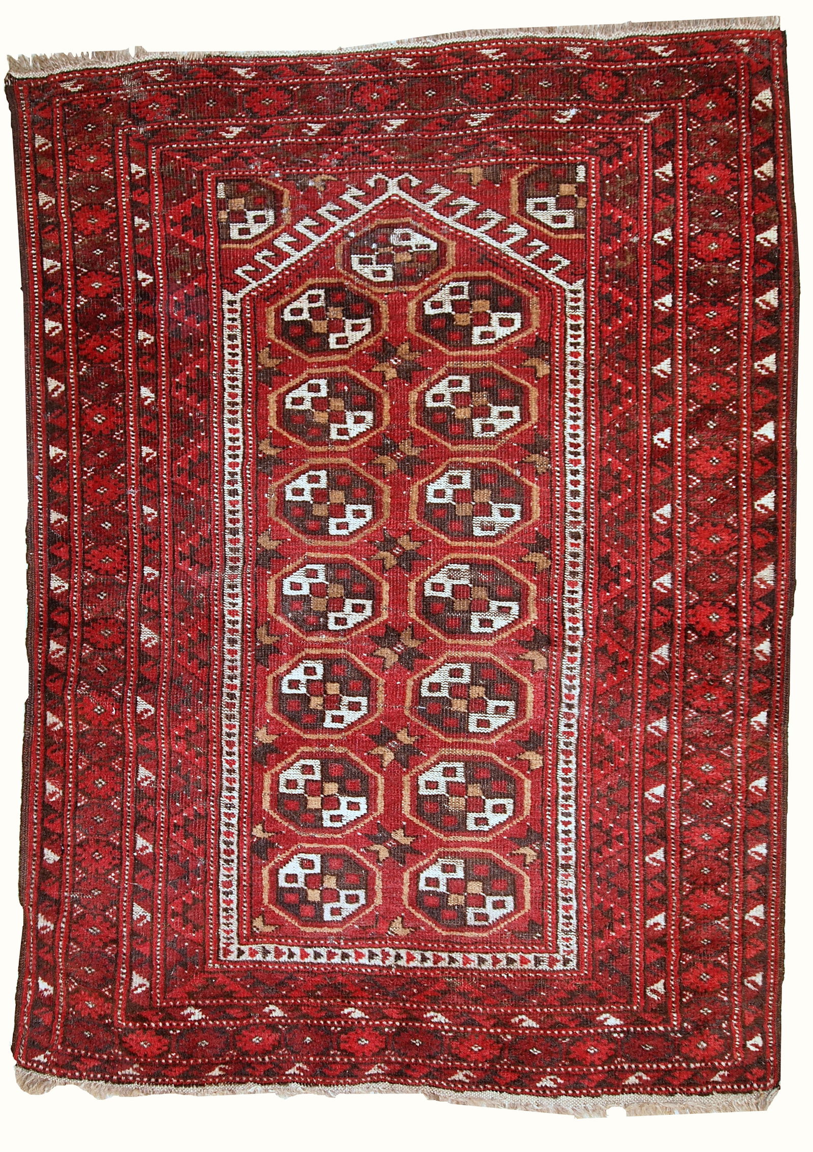 Handmade antique prayer Afghan Adraskand rug 2,7' x 3,7' ( 82cm x 115cm ) 1920 (1 of 11)