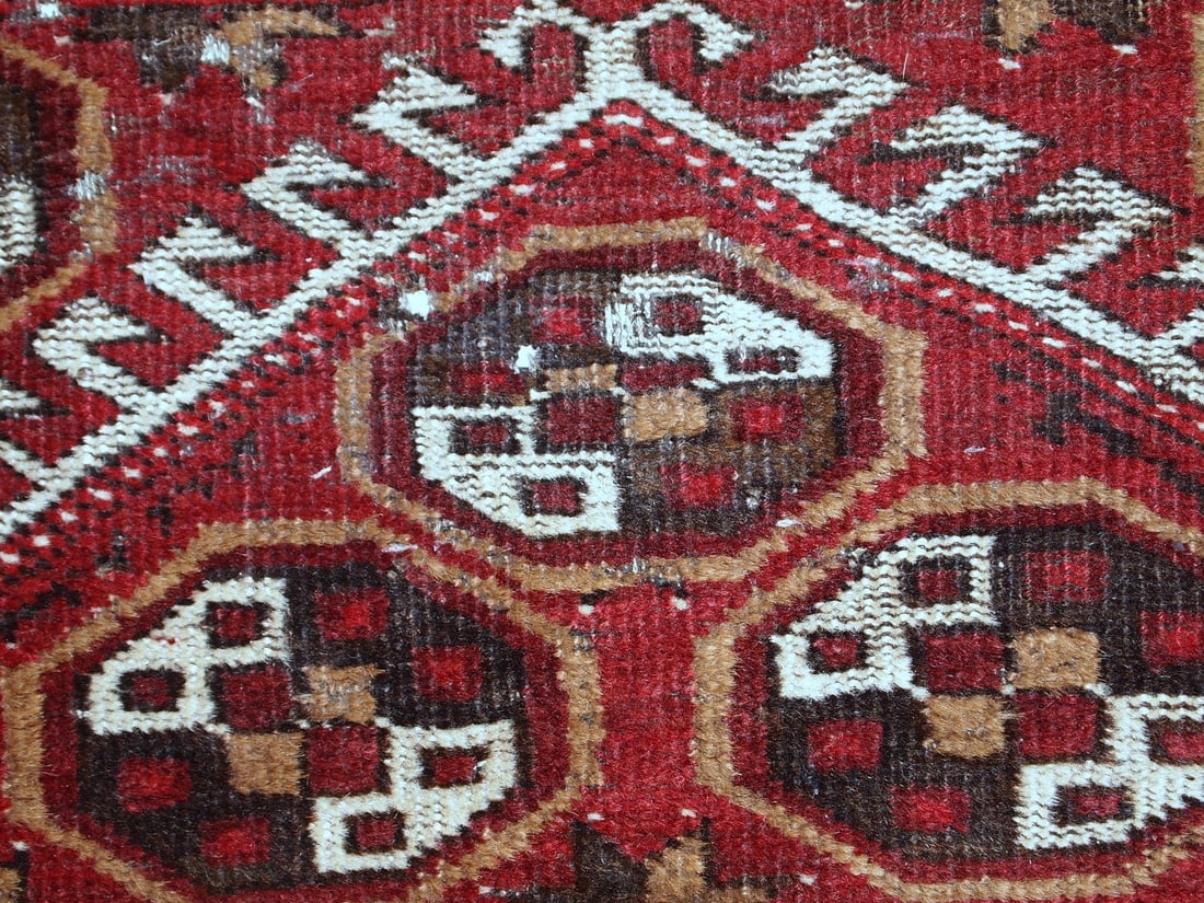 Handmade antique prayer Afghan Adraskand rug 2,7' x 3,7' ( 82cm x 115cm ) 1920 - 6