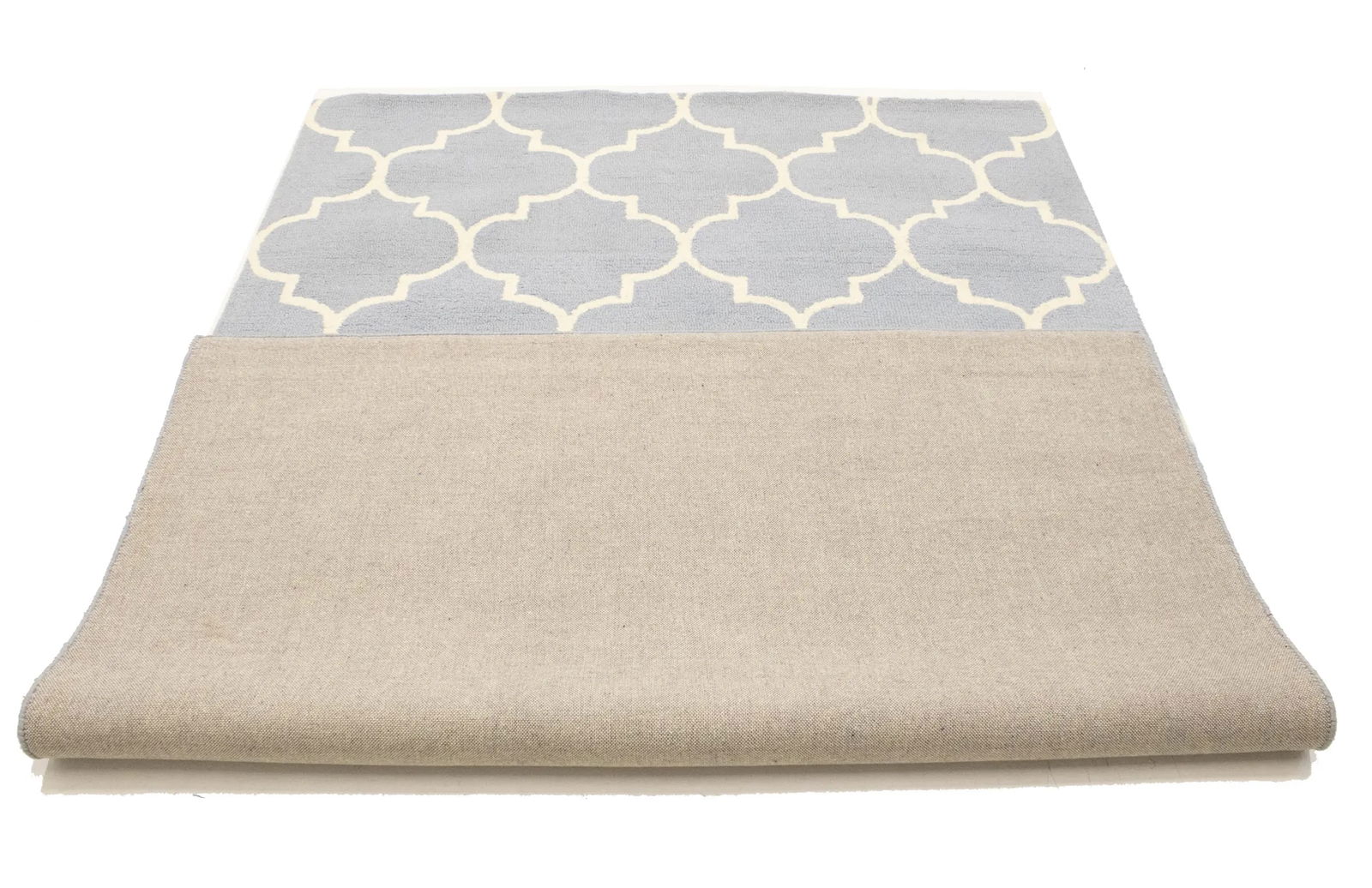 Cool Gray Trellis 5X8 Hand-Tufted Modern Rug - 13