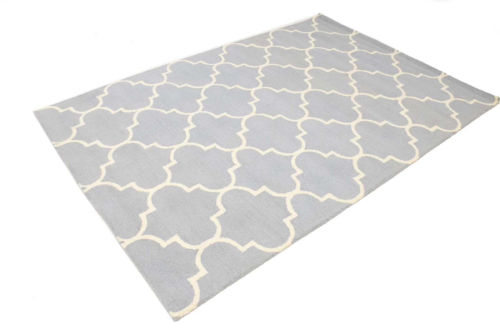 Cool Gray Trellis 5X8 Hand-Tufted Modern Rug - 4