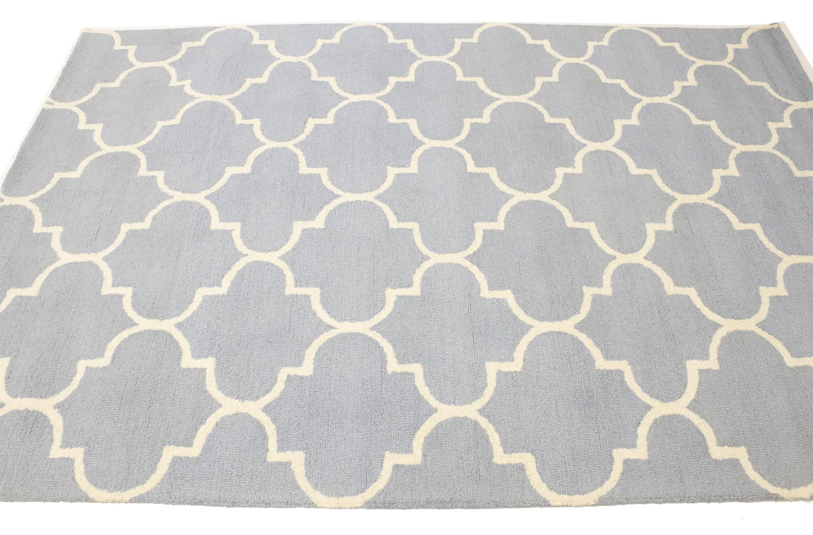 Cool Gray Trellis 5X8 Hand-Tufted Modern Rug - 6