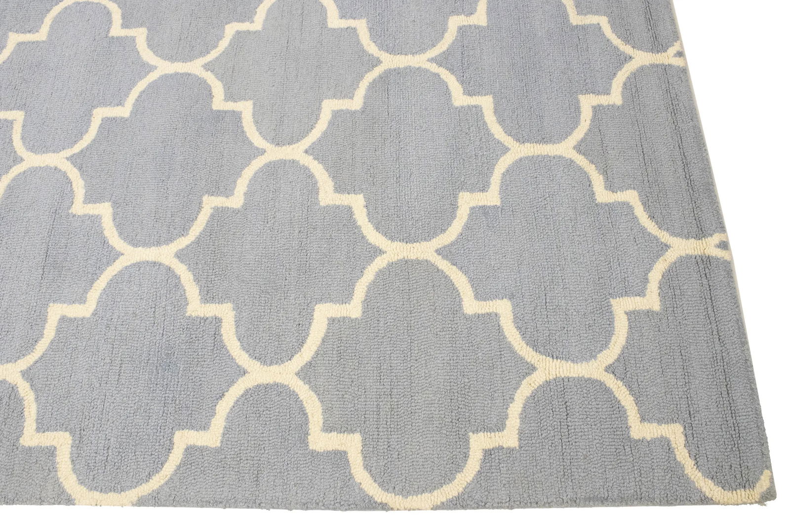 Cool Gray Trellis 5X8 Hand-Tufted Modern Rug - 9