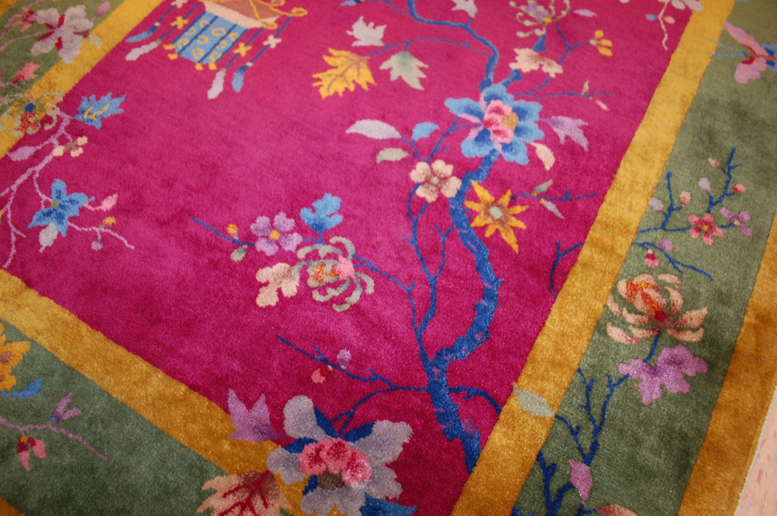 c1920s ANTIQUE ART DECO WALTER NICHOLS CHINESE RUG 4'1" x 6'8" - 12