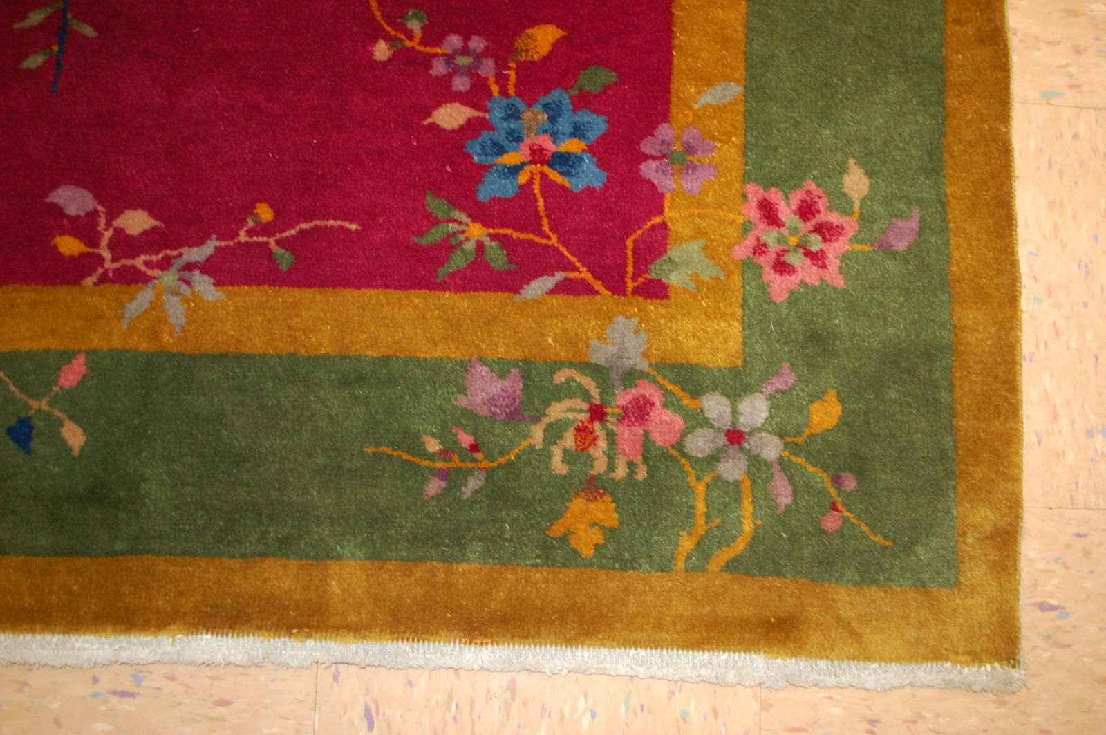 c1920s ANTIQUE ART DECO WALTER NICHOLS CHINESE RUG 4'1" x 6'8" - 7