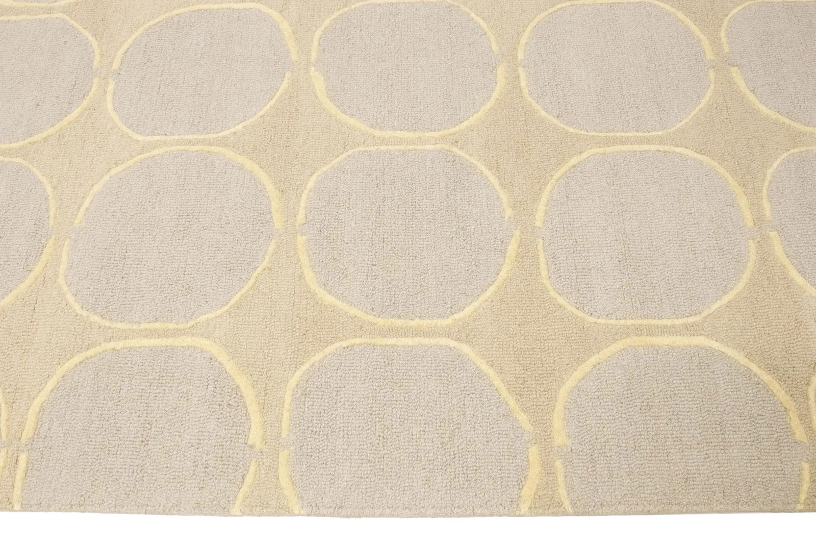 Beige & Cream Abstract 5X8 Hand-Tufted Modern Rug - 11