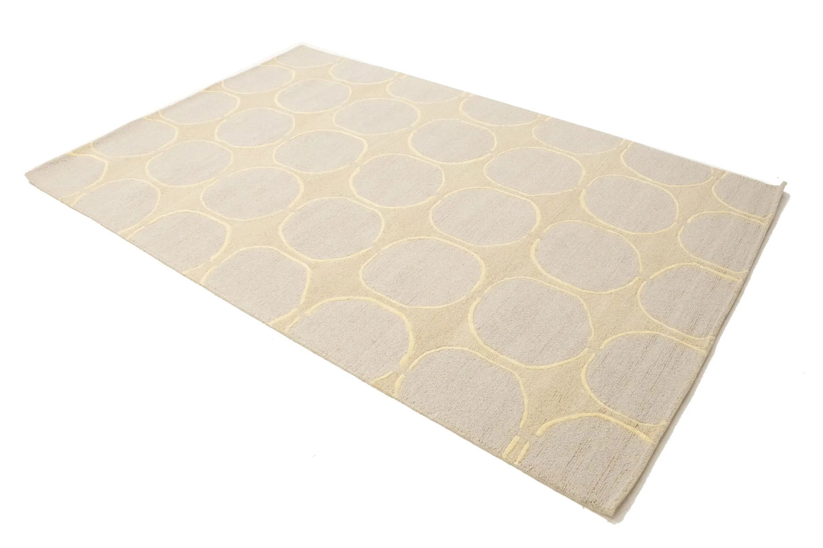 Beige & Cream Abstract 5X8 Hand-Tufted Modern Rug - 3