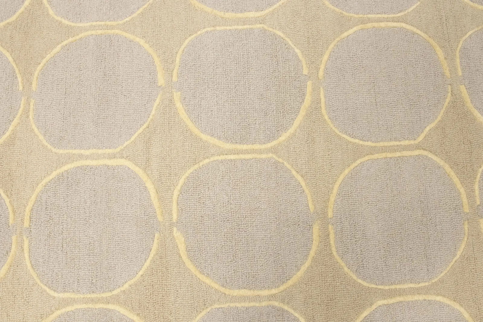 Beige & Cream Abstract 5X8 Hand-Tufted Modern Rug - 7