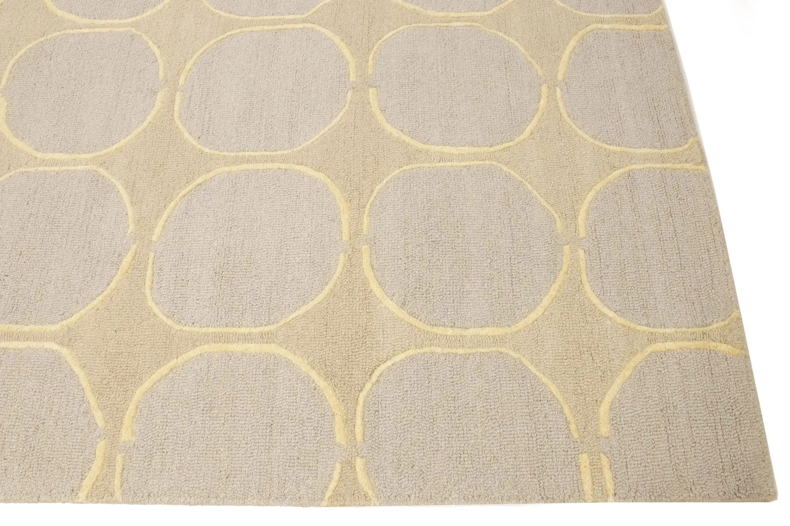 Beige & Cream Abstract 5X8 Hand-Tufted Modern Rug - 9