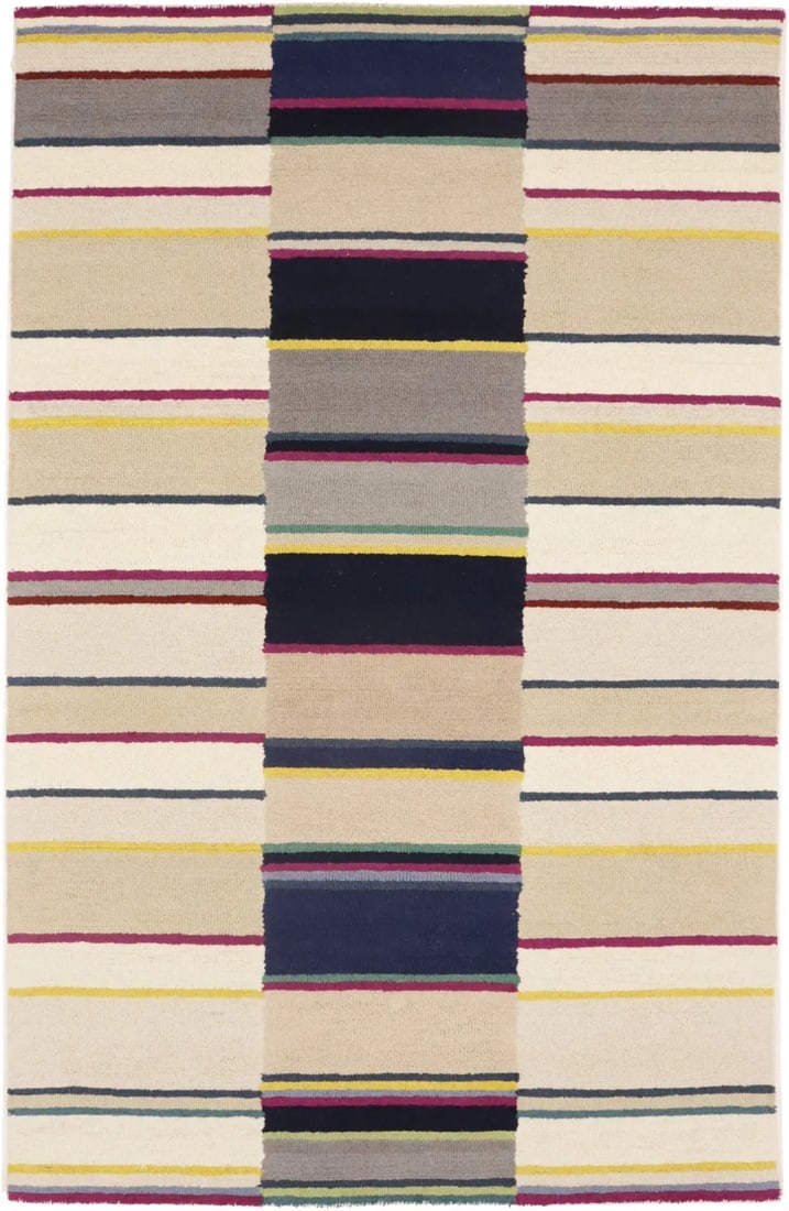Multicolored Stripes 5X8 Hand-Tufted Modern Rug (1 of 15)