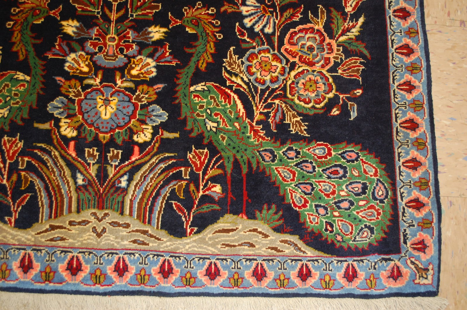 PAIR ,ANTIQUE PERSIAN KESHAN RUG 2' x 3'5" AND 2'1" X 3'4" - 4