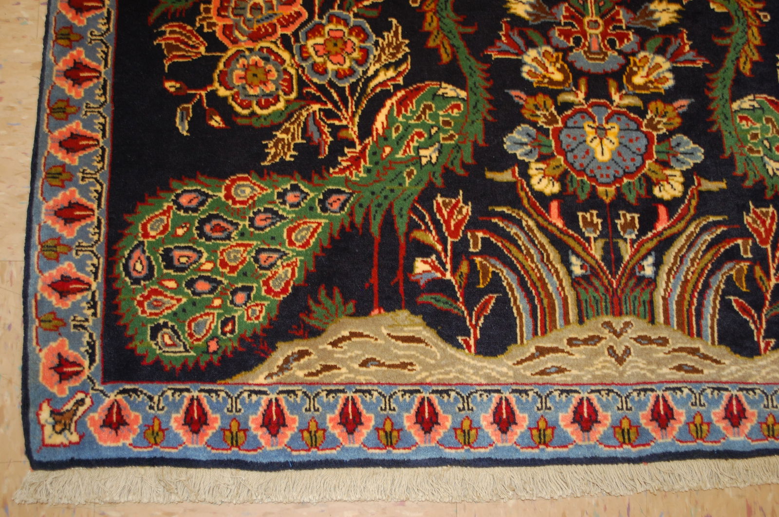 PAIR ,ANTIQUE PERSIAN KESHAN RUG 2' x 3'5" AND 2'1" X 3'4" - 7