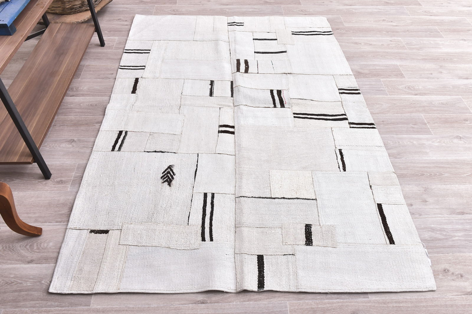 4'9'' x 6'11'' Turkish Hemp Patchwork Rug - 240051 - 3