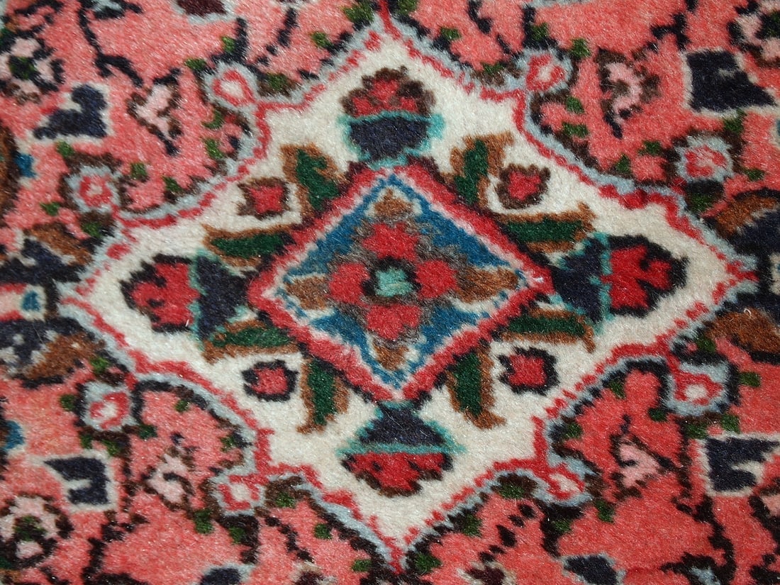 Handmade vintage Persian Lilihan rug 1.9' x 3' (59cm x 93cm) 1970s - 5